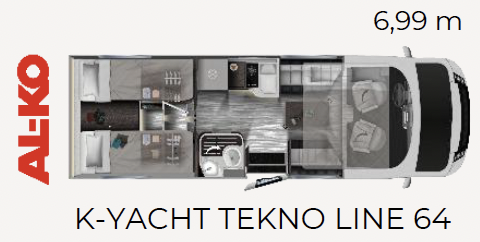 Grundriss Mobilvetta K-Yacht Tekno Line 64 – 6,99 m