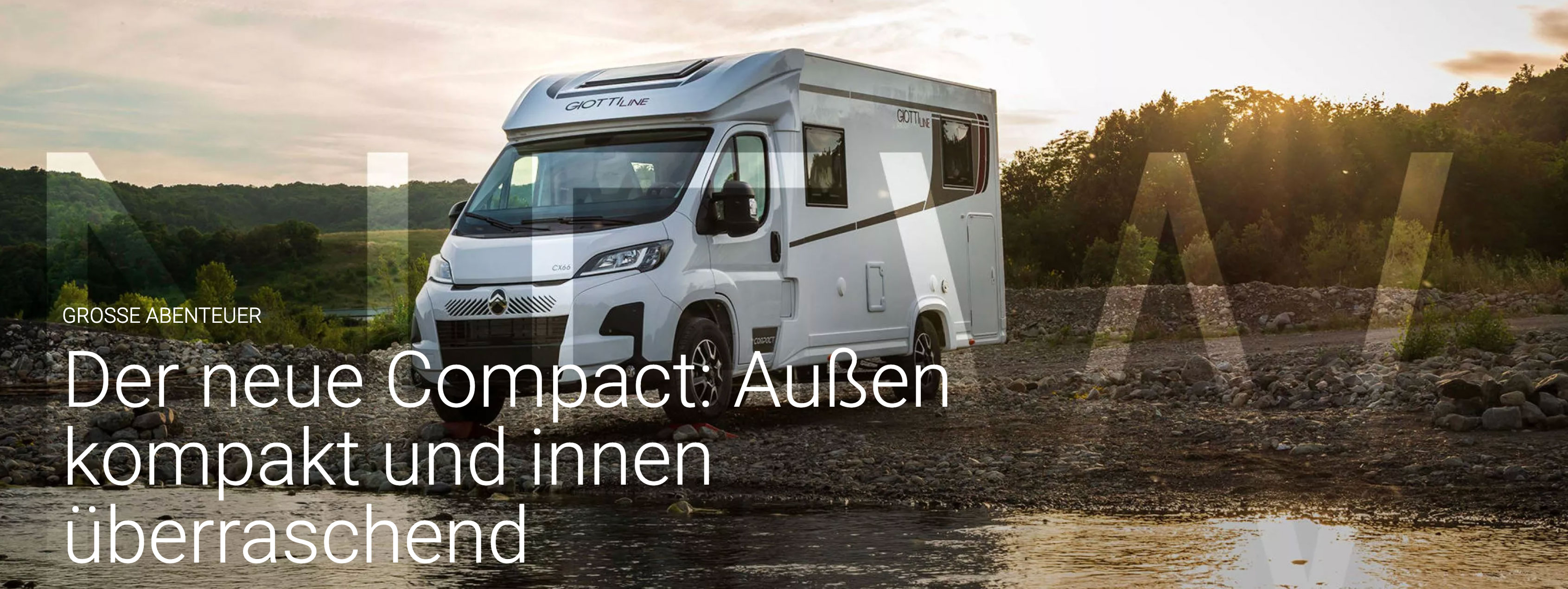 Giottiline Compact Wohnmobil Modelljahr 2027 – nur 2,15 m breiter Teilintegrierter